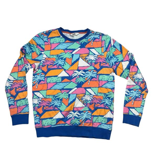 chubbies Other - CHUBBIES Comfort Crewneck Sweatshirt Geometric Palm Trees Print Size Large Mens